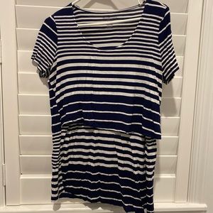 Motherhood nursing top.  Navy blue & white stripe.  Lightly worn, great shape.